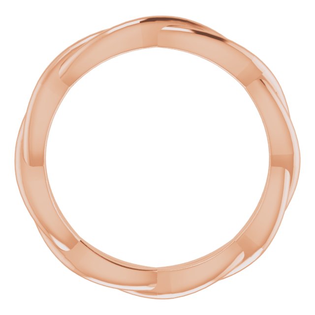 14k Rose 2.2 Mm Woven-design Band Size 4