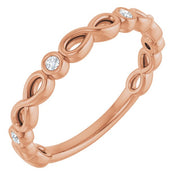 14k Rose .05 Ctw Natural Diamond Anniversary Band