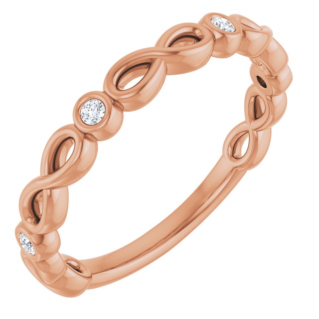 14k Rose .05 Ctw Natural Diamond Anniversary Band