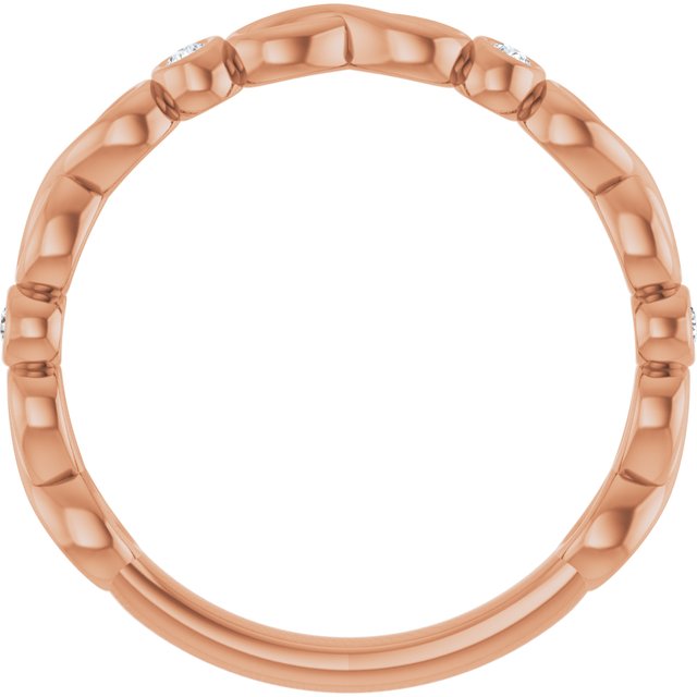 14k Rose .05 Ctw Natural Diamond Anniversary Band