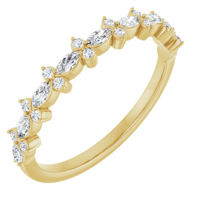 14k Yellow 1/3 Ctw Natural Diamond Anniversary Band