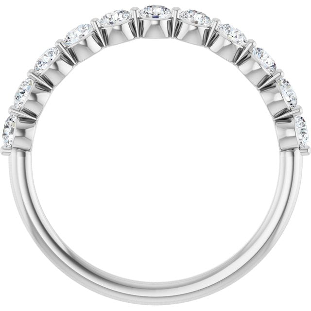 14K White 5/8 CTW Lab-Grown Diamond Anniversary Band