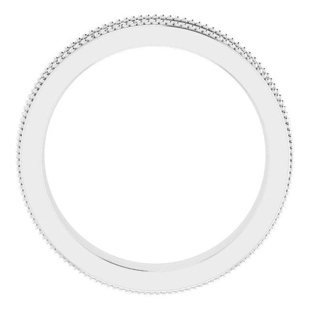 14k White 3.65 Mm Floral Band