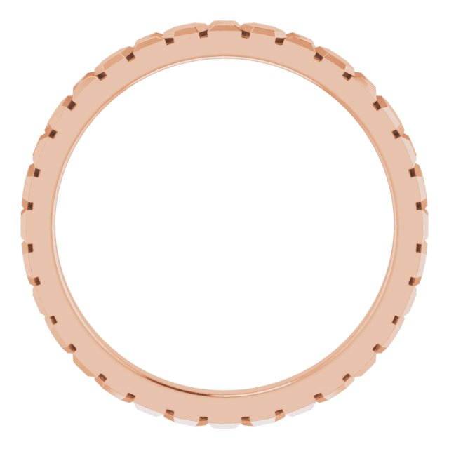 14k Rose 2 Mm Geometric Band Size 7