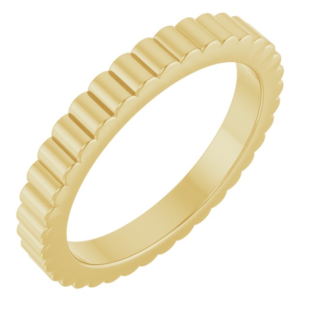 14k Yellow 2.5 Mm Grooved Band Size 4.5