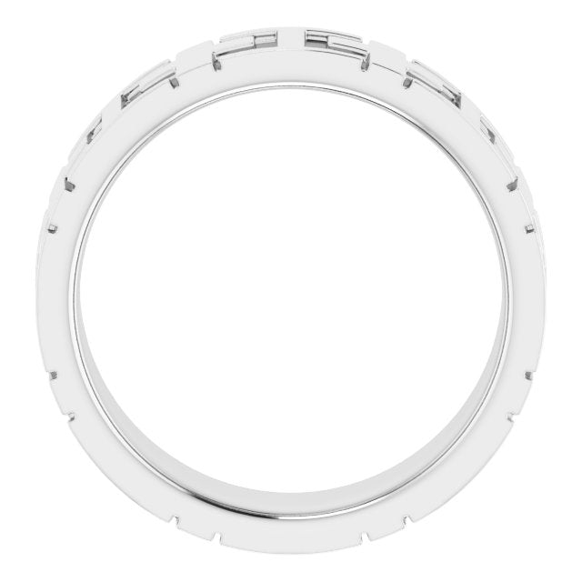 14k White 7 Mm Cross Band Size 7