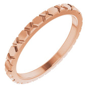 14k Rose 2 Mm Geometric Band Size 7