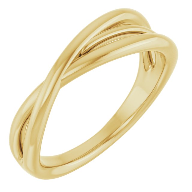 14k Yellow Criss-cross Ring