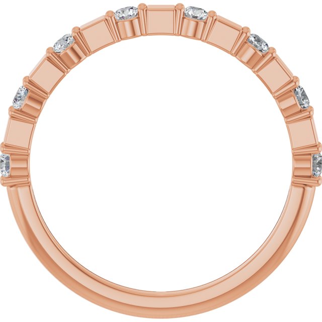 14k Rose 1/4 Ctw Natural Diamond Anniversary Band