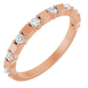 14k Rose 1/4 Ctw Natural Diamond Anniversary Band