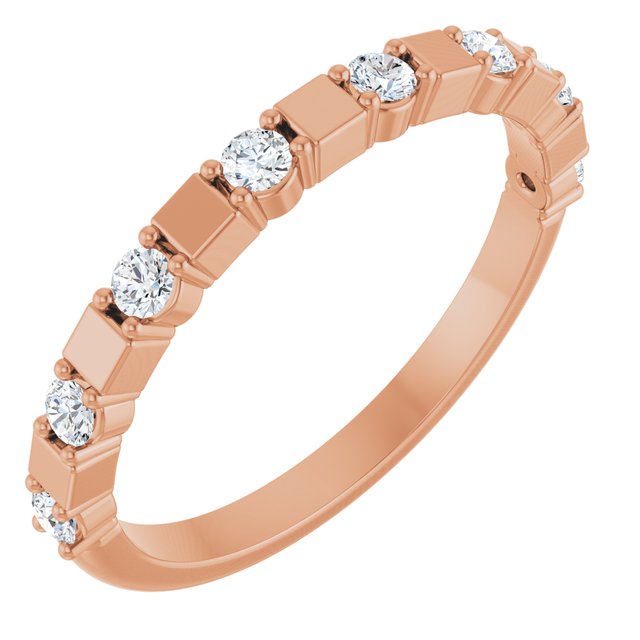 14k Rose 1/4 Ctw Natural Diamond Anniversary Band