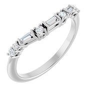 14k White 1/5 Ctw Natural Diamond Contour Band