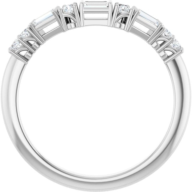 14K White 1/5 CTW Lab-Grown Diamond Contour Band