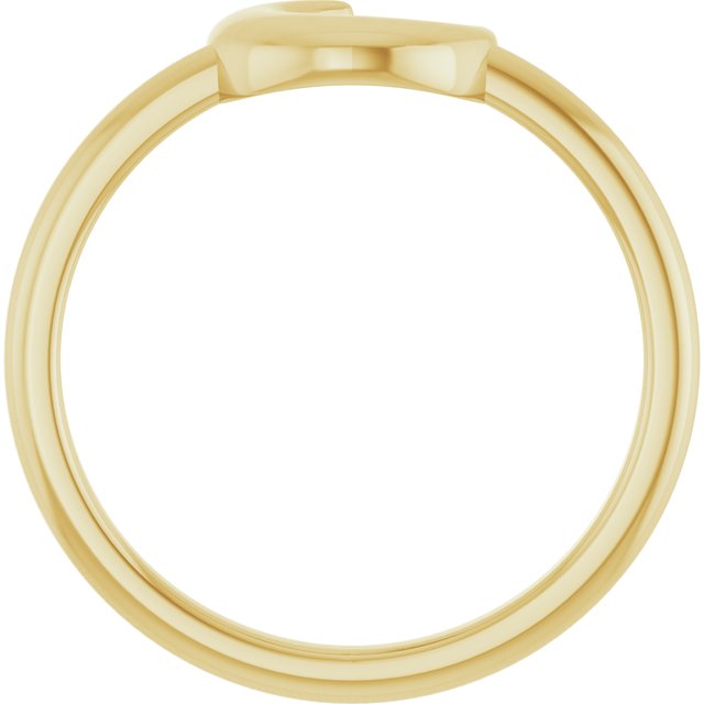 14k Yellow Crescent Moon Ring