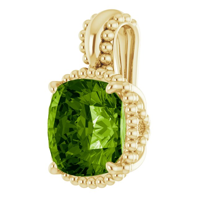 14k Yellow Natural Peridot Pendant
