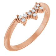 14k Rose .08 Ctw Natural Diamond Accented Contour Band