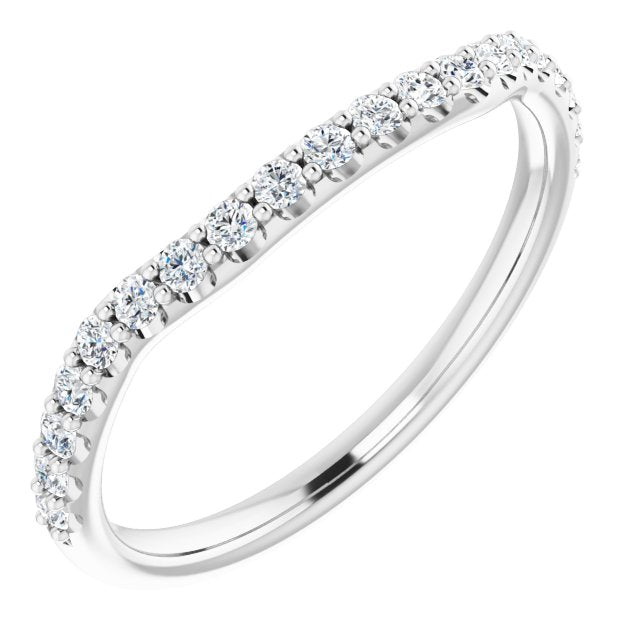 14k White 1/3 Ctw Natural Diamond Band