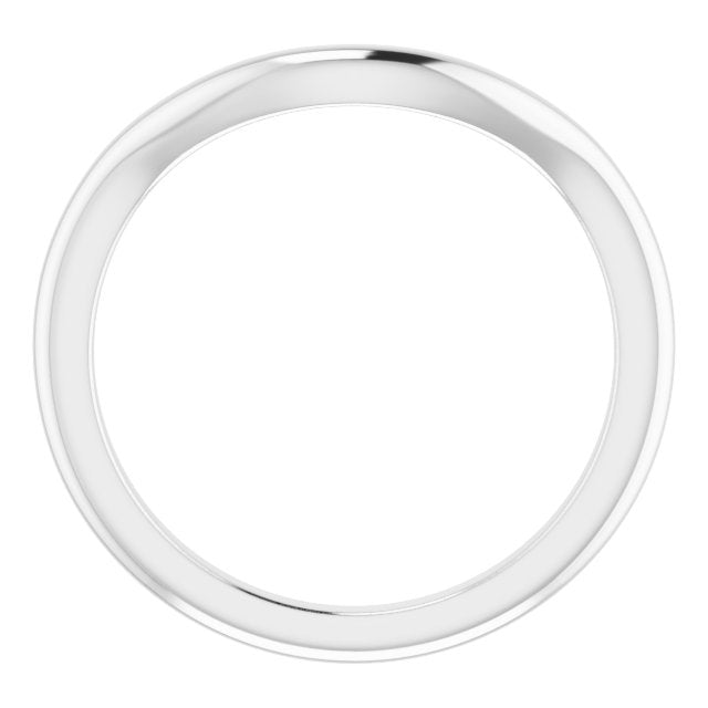 14k White Band For 8 X 6 Mm Emerald Ring