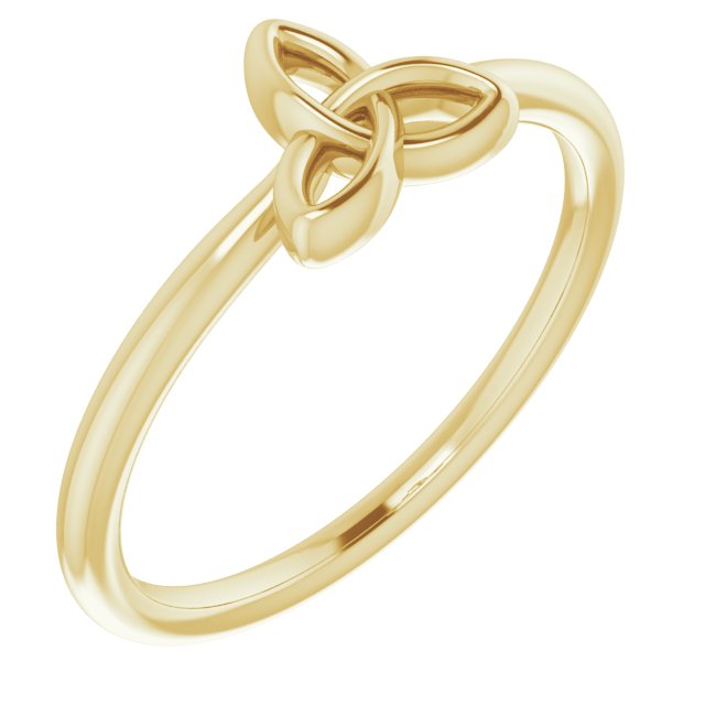 14k Yellow Celtic-inspired Trinity Stackable Ring