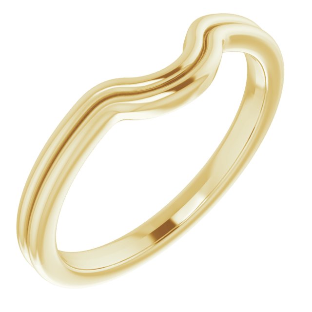 14K Yellow Band for 8x6 mm Emerald Ring