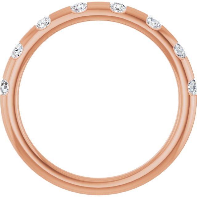 14k Rose 1/4 Ctw Natural Diamond Anniversary Band
