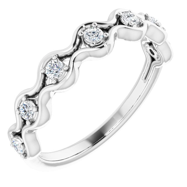 14k White 1/5 Ctw Natural Diamond Anniversary Band