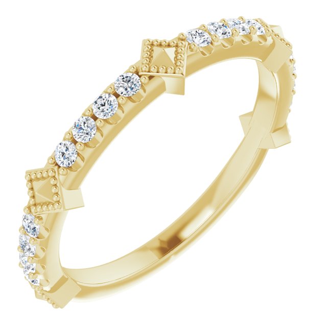 14k Yellow 1/4 Ctw Natural Diamond Stackable Ring
