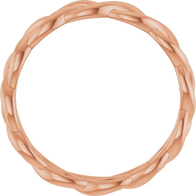 14k Rose 4.3 Mm Woven-design Band Size 7