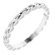 14k White 2 Mm Woven Band Size 9