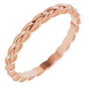 14k Rose 2 Mm Woven Band Size 9