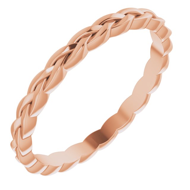 14k Rose 2 Mm Woven Band Size 9