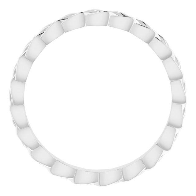 14k White 2 Mm Woven Band Size 5