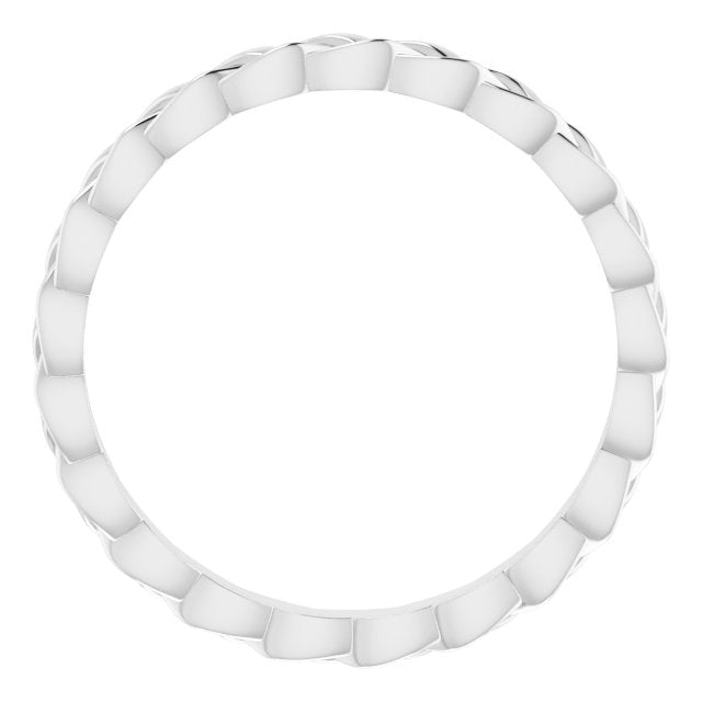 14k White 2 Mm Woven Band Size 6
