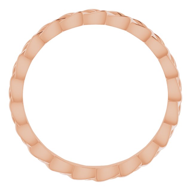 14k Rose 2 Mm Woven Band Size 6