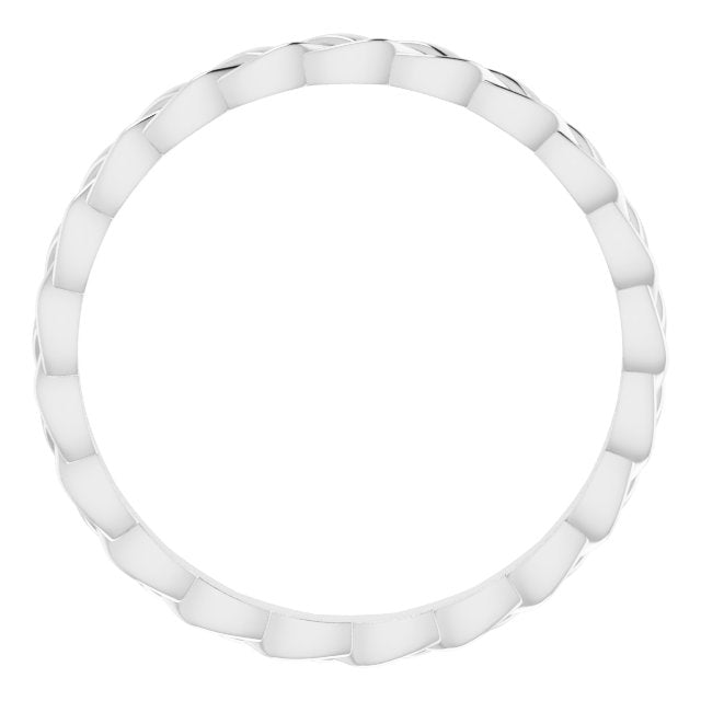 14k White 2 Mm Woven Band Size 9