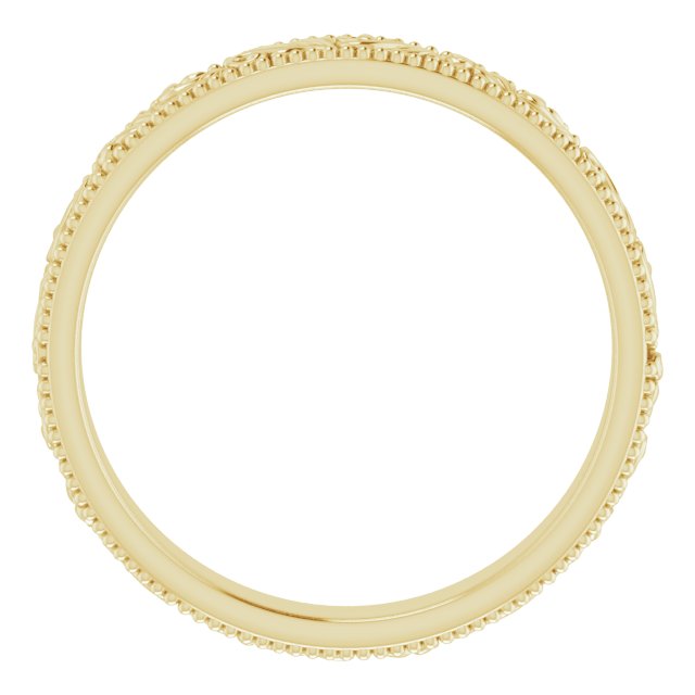 14k Yellow 3.2 Mm Floral-inspired Band Size 5.5