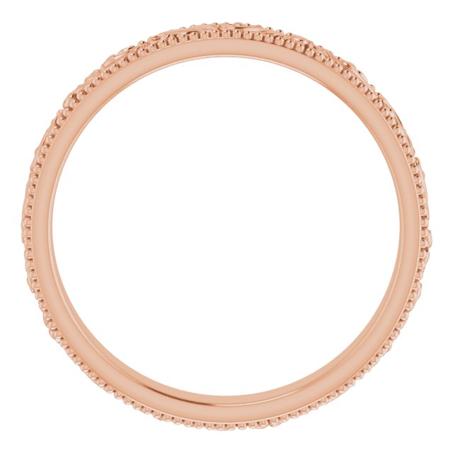 14k Rose 3.2 Mm Floral-inspired Band Size 6