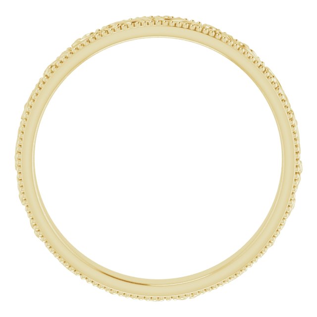 14k Yellow 3.2 Mm Floral-inspired Band Size 8.5