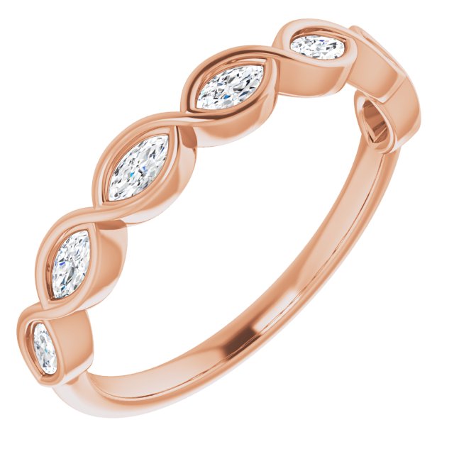 14k Rose 1/3 Ctw Natural Diamond Anniversary Band