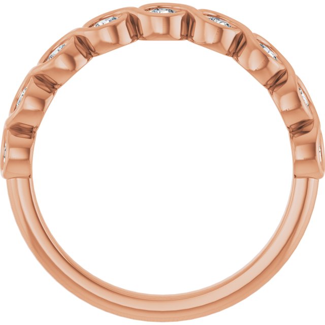 14k Rose 1/2 Ctw Natural Diamond Anniversary Band