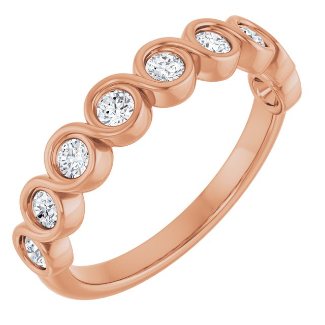 14k Rose 1/2 Ctw Natural Diamond Anniversary Band