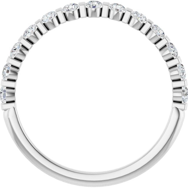 14k White 3/8 Ctw Natural Diamond Anniversary Band