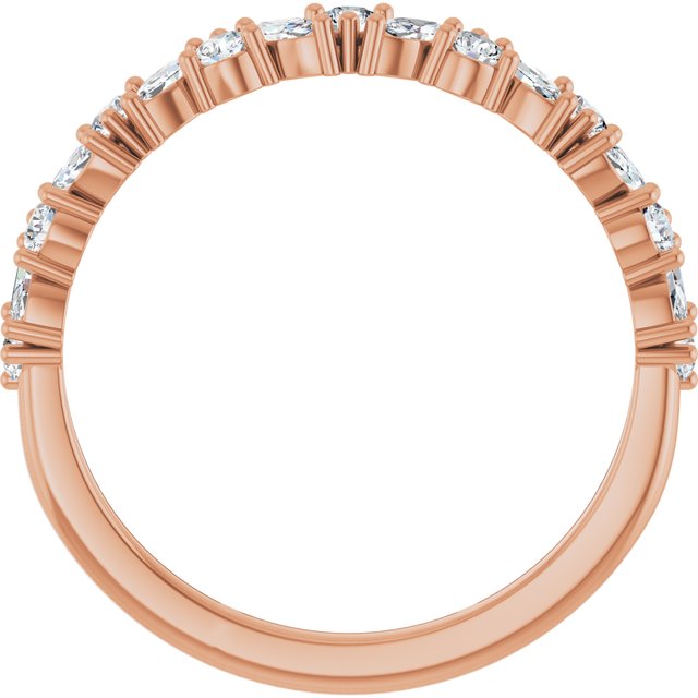 14K Rose 1/2 CTW Natural Diamond Anniversary Band