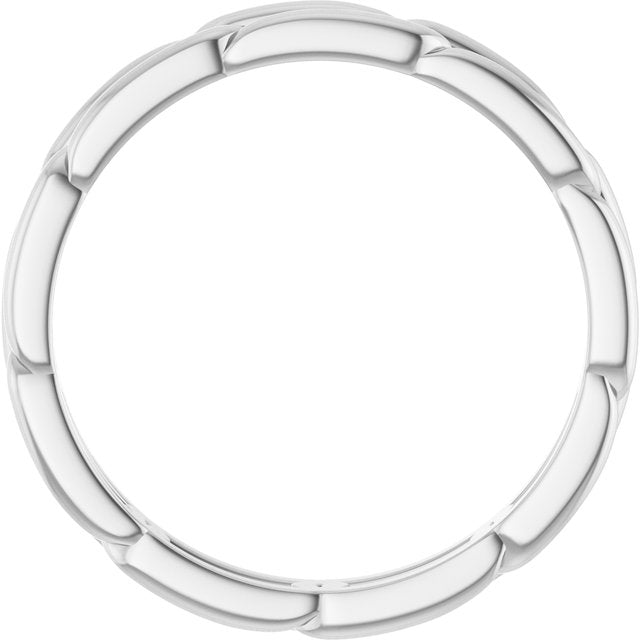 14k White 3 Mm Link Band Size 7