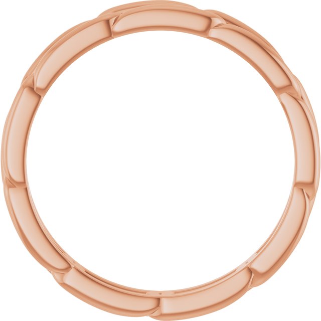 14k Rose 3 Mm Link Band Size 7