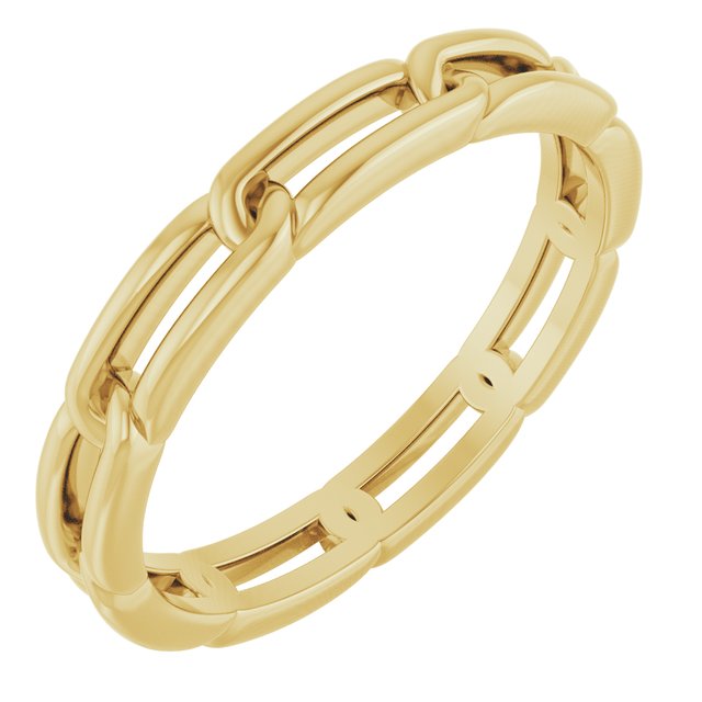 14k Yellow 3 Mm Link Band Size 7