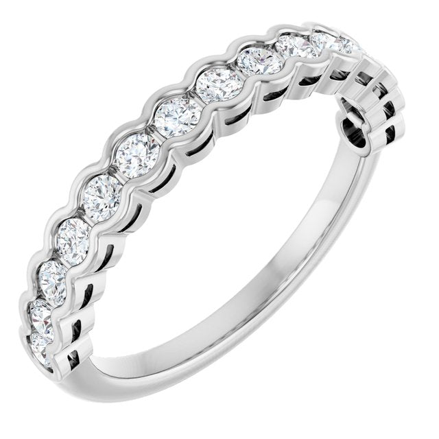 14k White 1/2 Ctw Natural Diamond Anniversary Band