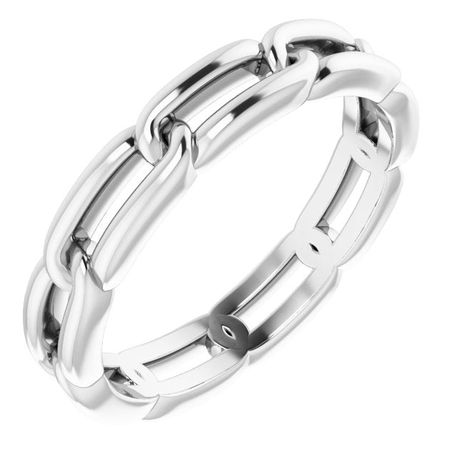 14k White 3 Mm Link Band Size 5