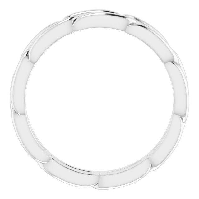 14k White 3 Mm Link Band Size 5