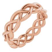 14K Rose 4.3 mm Woven-Design Band Size 4